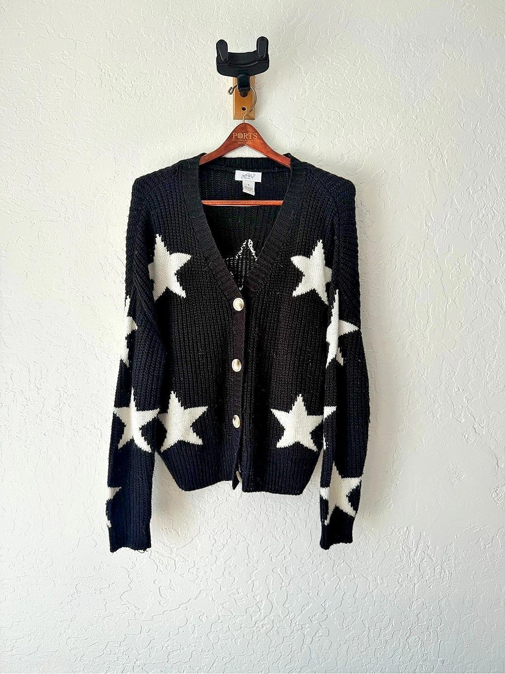 Just Polly Star Cardigan in Black & White Size Small